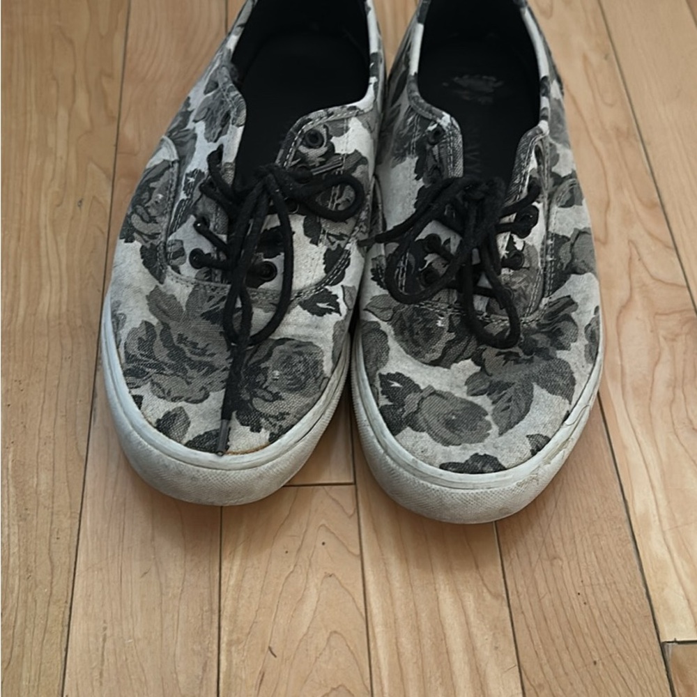 Old Navy Black Floral Canvas Sneakers